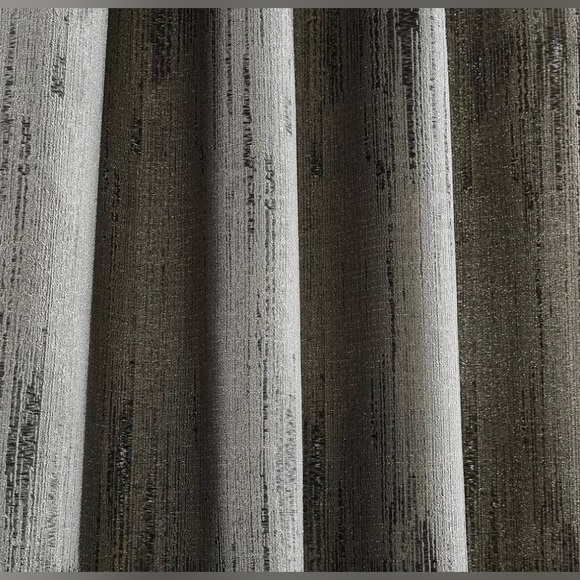 DKNY Basalt Jacquard Grommet Window Curtain Panel Pair 84” Black Ice - Picture 5 of 8